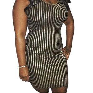 Black and gold stretch sleeveless dress. One Size